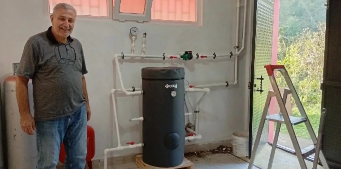 RCS Mühendislik Ordu ısı pompası projesi — kurulumu tamamlanan memnun müşterimiz ve iç ünite tesisatı