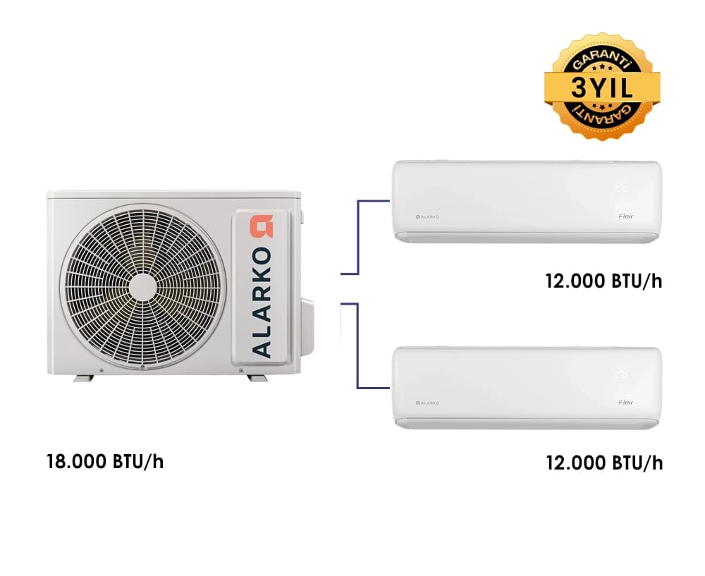 Alarko Flair 2M Multi Split Klima 12.000+12.000 BTU/h — Alarko | RCS Mühendislik