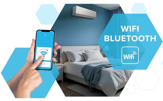 Telefonla WiFi ve Bluetooth bağlantısı kurularak, odadaki air condition kontrol ediliyor