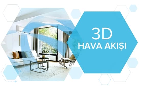 Klima, 3D hava akışıyla odanın her yerine eşit serinlik sağlıyor