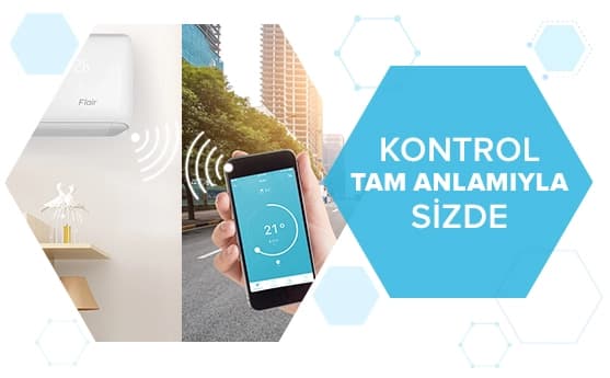Telefonla uzaktan, akıllı kontrol, bina ve sokak manzarasıyla hava durumu gösteriliyor