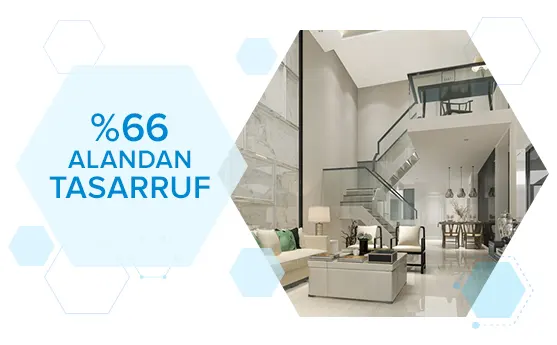 Kaliteli ısıtma ve soğutma, %66''lık tasarruf oranıyla büyük alanlarda enerji verimliliği sağlar