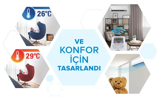 Konfor ve ideal sıcaklıklar, akıllı klima ve cihazlar sayesinde tasarlandı. Rahat ve huzurlu yaşam alanları