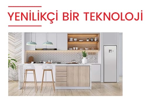 son derece modern, ferah, açık renk ve büyük bir mutfak var