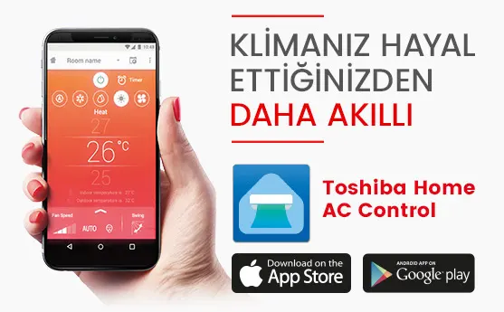 Telefonla, akıllı klima kontrolü, uzaktan sıcaklık ve fonksiyon ayarları yapılabilir
